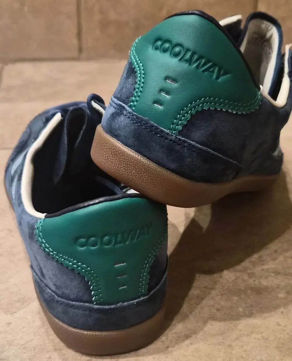 Coolway Goal Navy Suede Gum Sole Sneakers